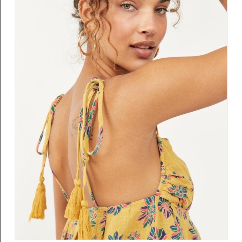 New! Free People XS indigo molly baby doll tunic in gilded combo . - Picture 5 of 13
